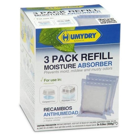 Humex North America 8.8 oz Refill Moisture Absorber - Unscented, 3PK USA250X3RC6
